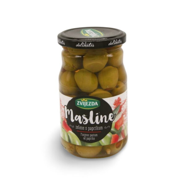 grüne Oliven mit Paprika Zvijezda 350g