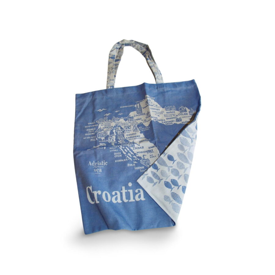 Stofftasche Kroatien blau